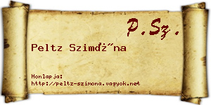 Peltz Szimóna névjegykártya